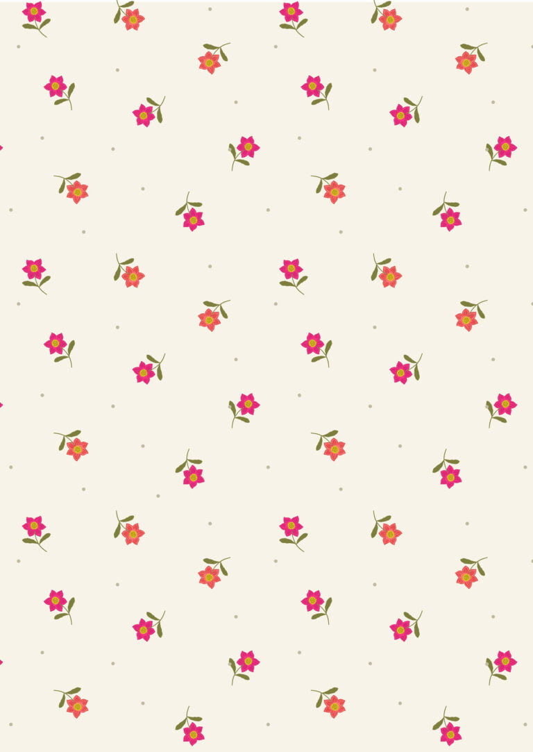 Lewis & Irene | Hibiscus Hummingbird - Flower Dot on Cream £7pm