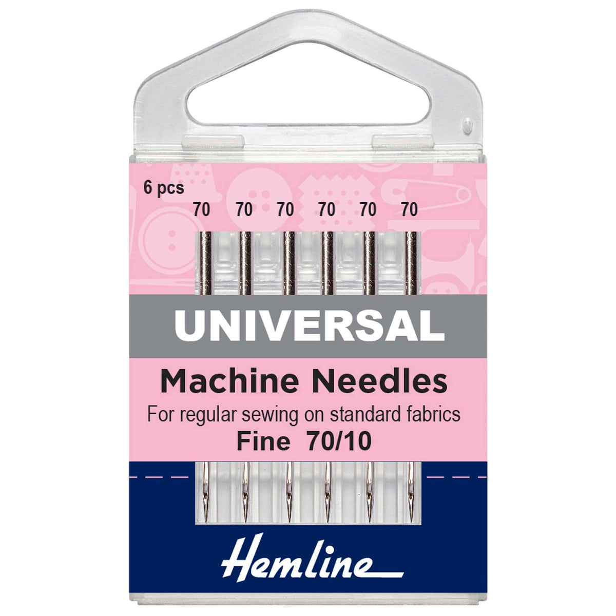 Sewing Machine Needles: Universal: Fine 70(10): 6 Pieces