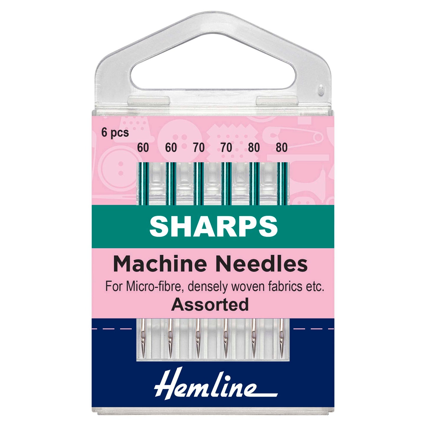 Sewing Machine Needles: Sharps-Micro: Mixed: 6 Pieces