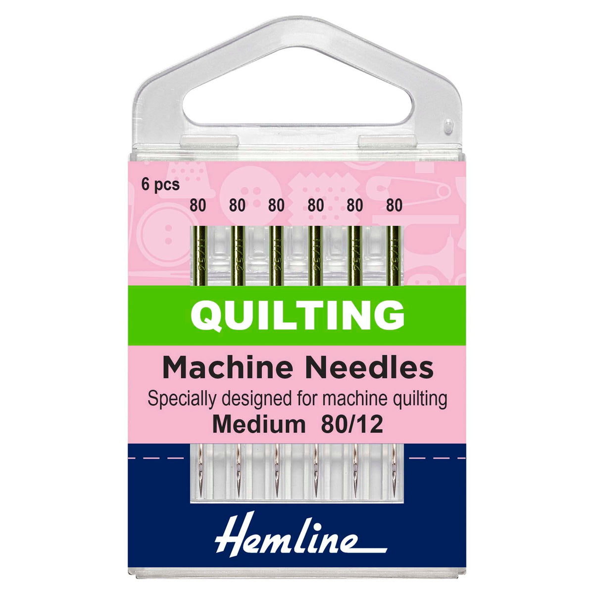Sewing Machine Needles: Quilting: Medium 80(12): 6 Pieces