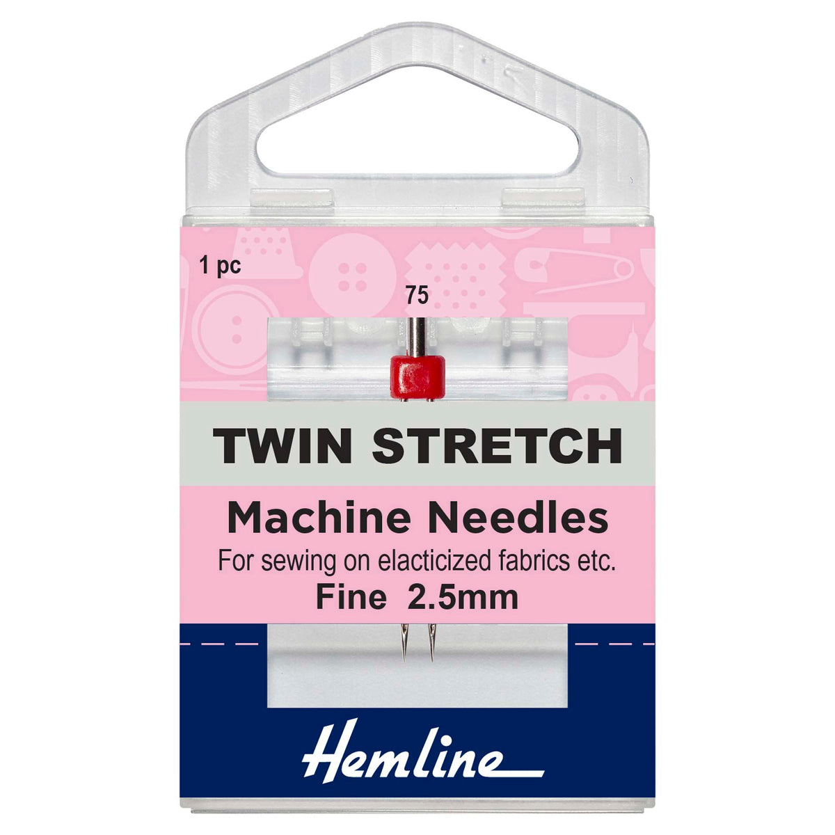Sewing Machine Needles: Twin Stretch: 75(11), 2.5mm: 1 Piece
