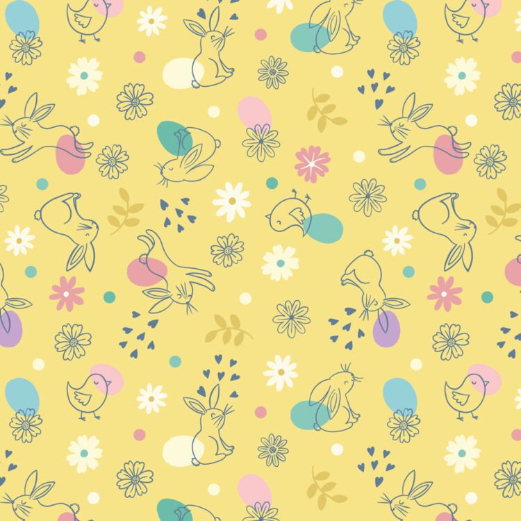 Lewis & Irene | Spring Treats | Chicks & Bunnies on Yellow £7pm