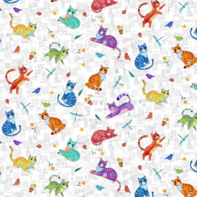 Nutex | Cool Cats | Playful Scatter - White £14pm