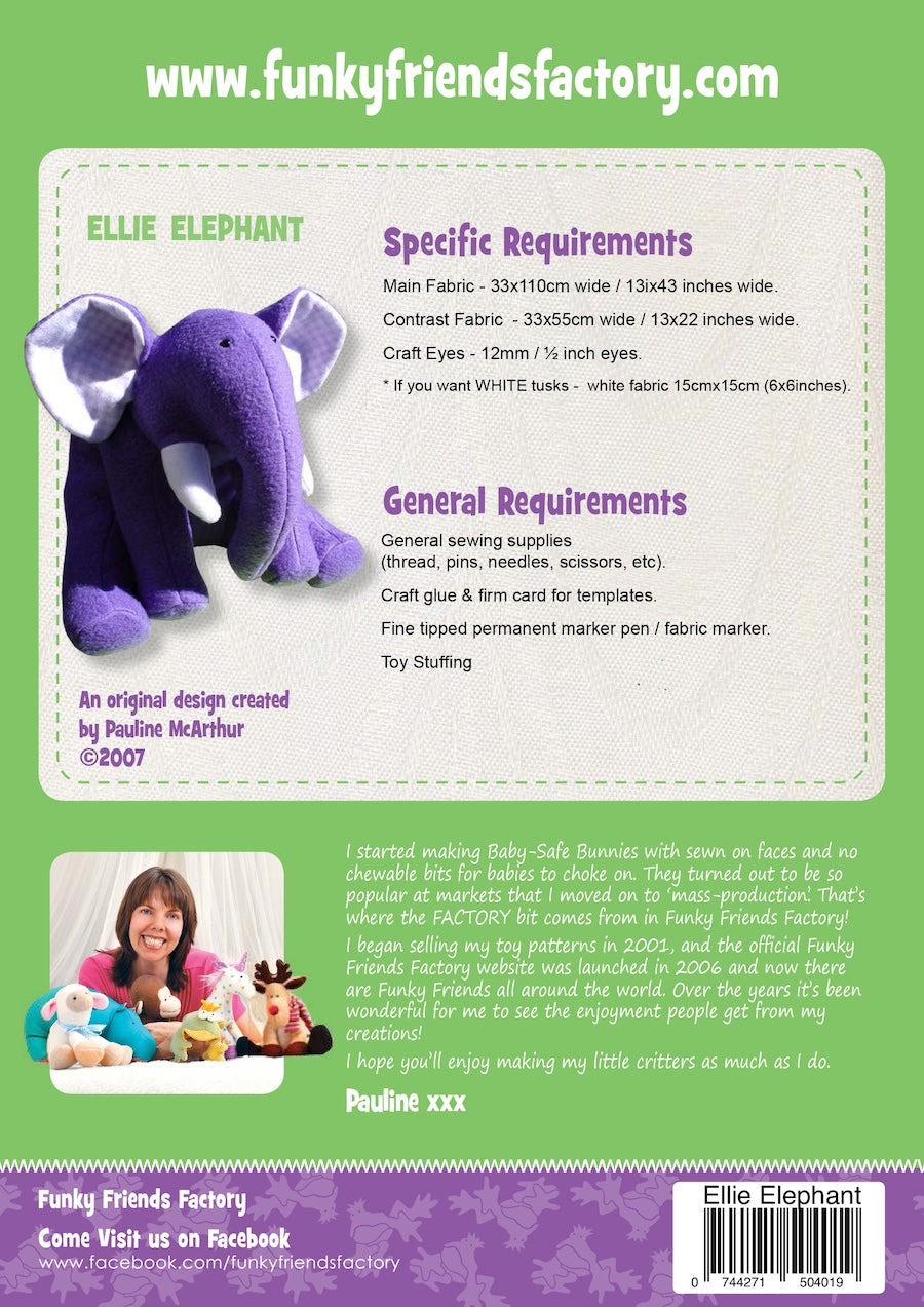 Funky Friends Factory | Ellie Elephant Pattern