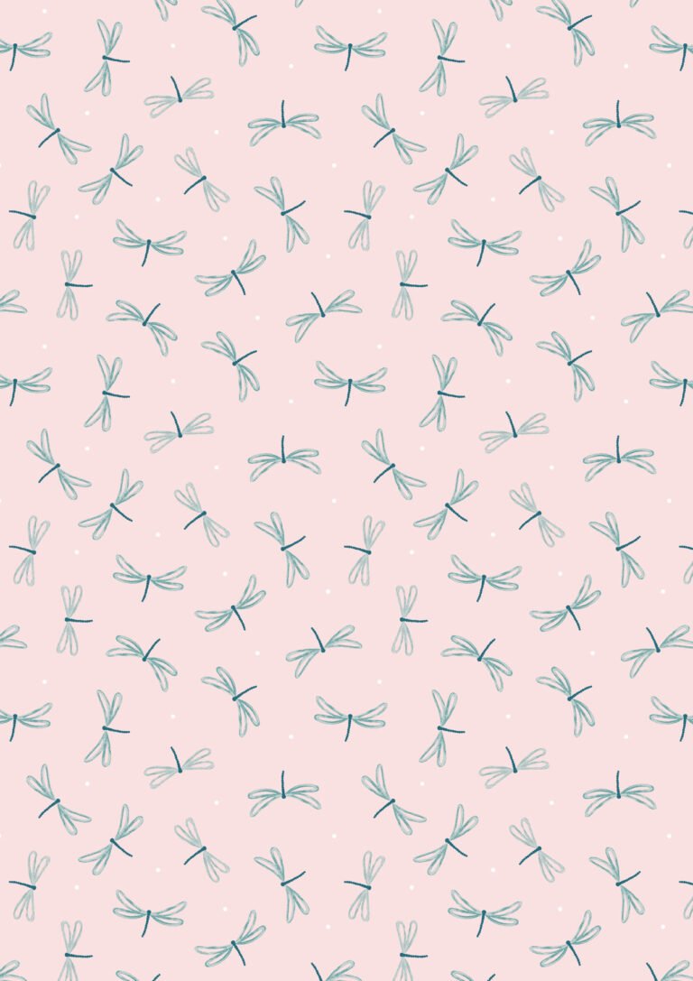 Lewis & Irene | On The Lake | Dragonflies - Pale Pink £7pm