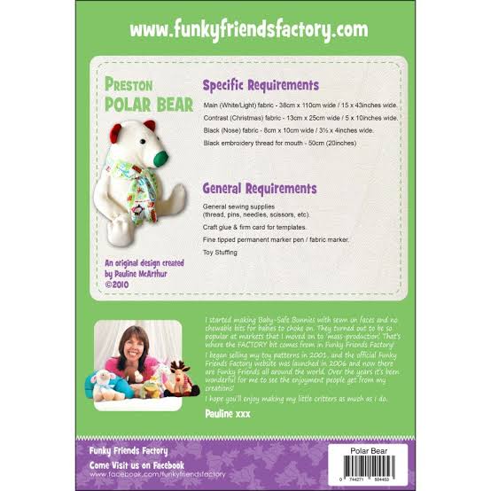Funky Friends Factory | Preston The Polar Bear Pattern