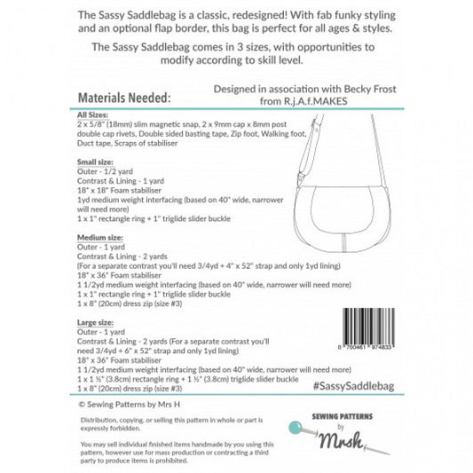 Mrs H Patterns | The Sassy Saddle Bag