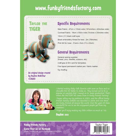 Funky Friends Factory | Taylor The Tiger Pattern