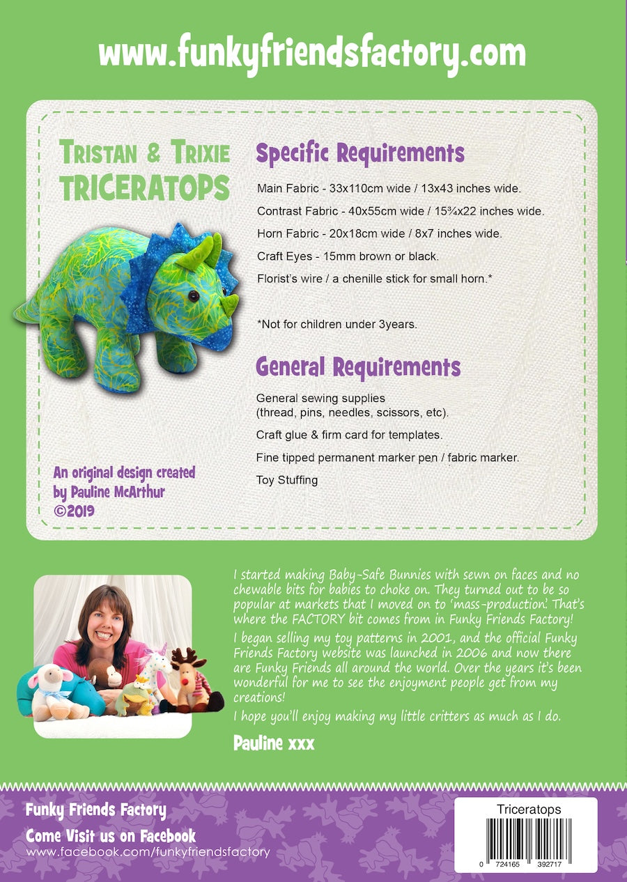 Funky Friends Factory | Tristan & Trixie Triceratops