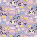 Polycotton: Farmyard- Lilac
