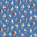 Makower- Nautical- Yachts Blue