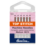 Sewing Machine Needles: Top-Stitch: 80(12): 6 Pieces
