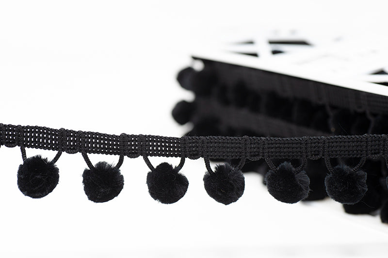 Pom Pom Trim 28mm - Black