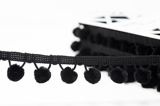 Pom Pom Trim 28mm - Black