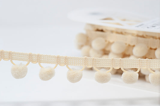 Pom Pom Trim 28mm - Cream