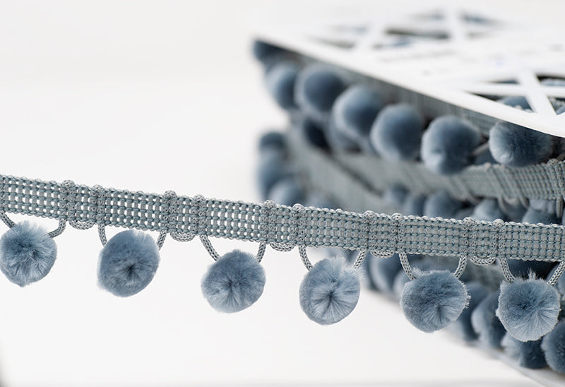 Pom Pom Trim 28mm - Light Grey
