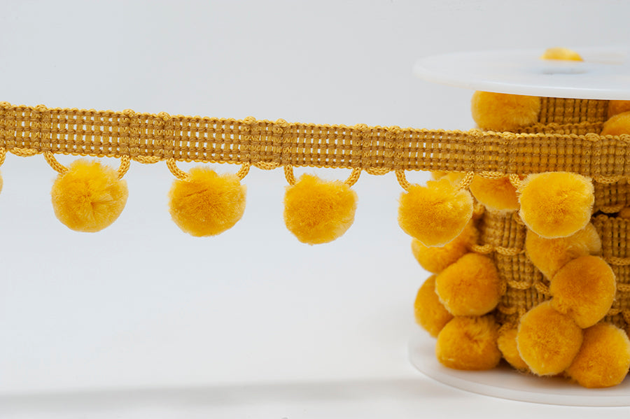 Pom Pom Trim 28mm - Ochre