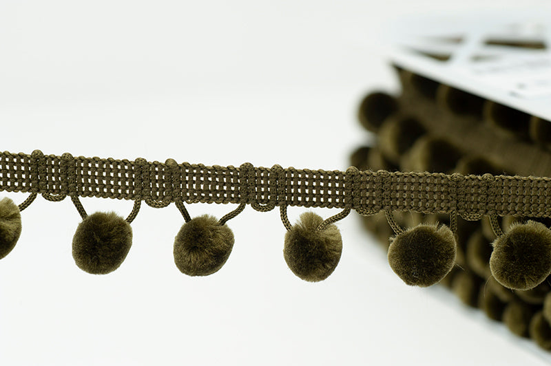 Pom Pom Trim 28mm - Olive