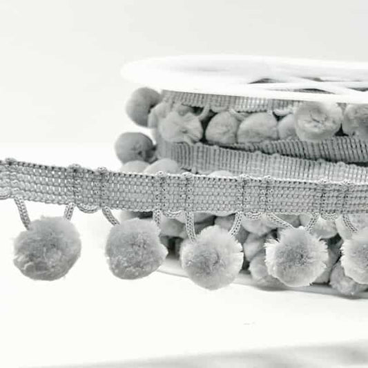 Pom Pom Trim 28mm - Silver