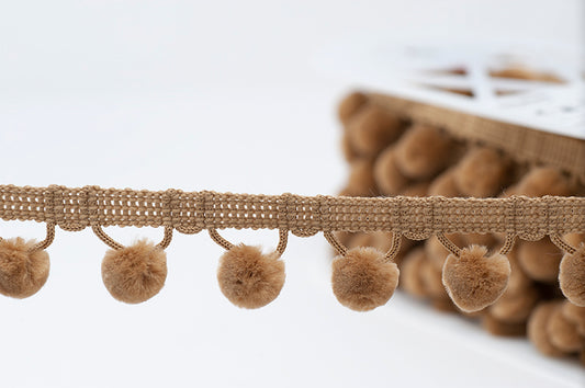 Pom Pom Trim 28mm - Straw