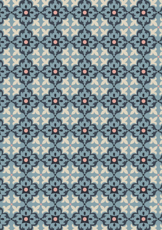 Lewis & Irene | Majolica | Multi Tile on Blue £7pm