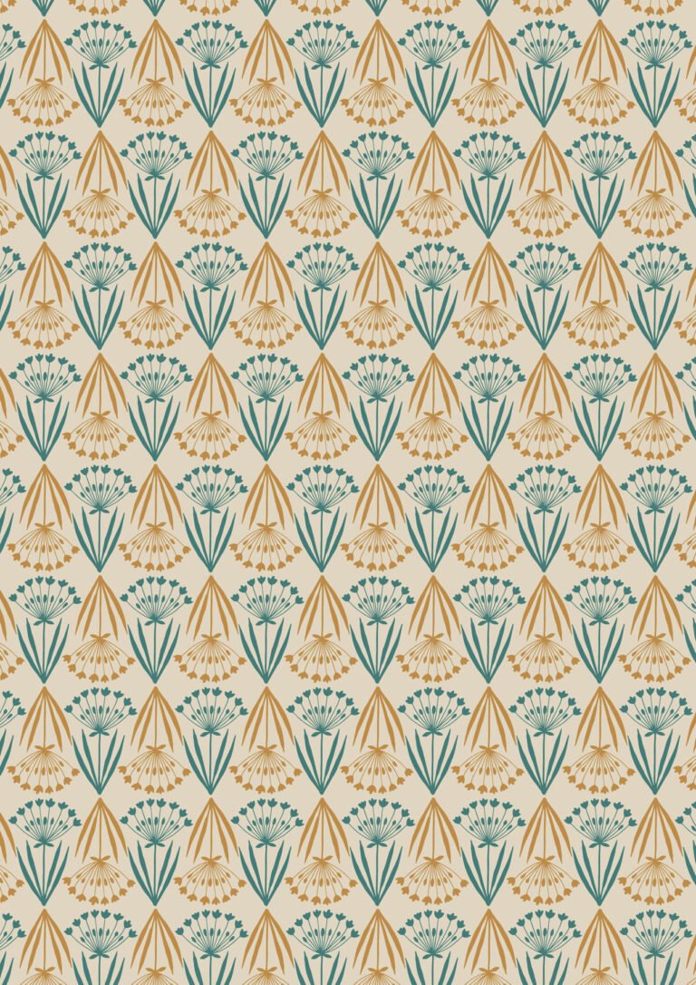 Lewis & Irene | Majolica | Floral Stems on Cream £7pm