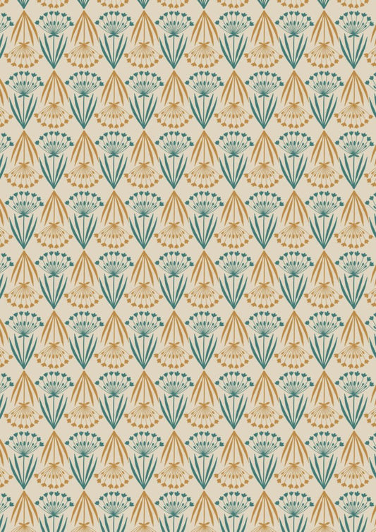 Lewis & Irene | Majolica | Floral Stems on Cream £7pm