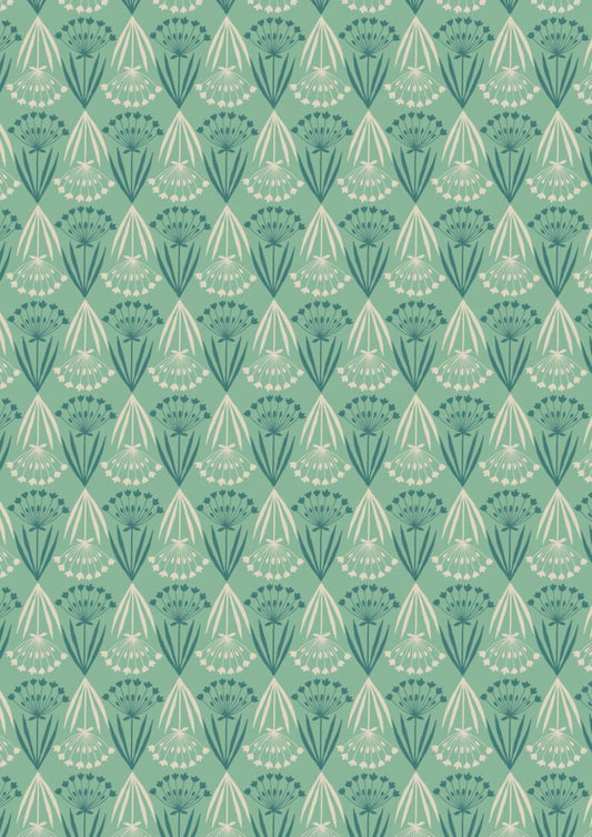 Lewis & Irene | Majolica | Floral Stems on Minty Green £7pm