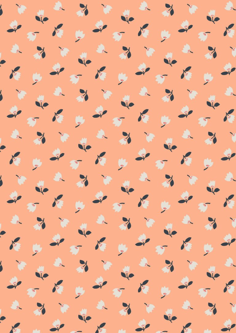 Lewis & Irene | Folk Floral | Little Flowers on Peach £7pm