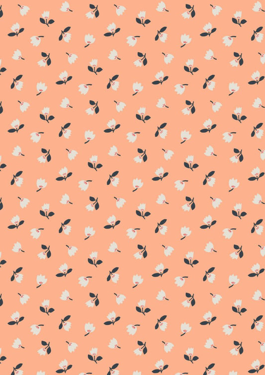 Lewis & Irene | Folk Floral | Little Flowers on Peach £7pm