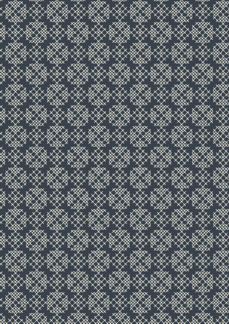 Lewis & Irene | Folk Floral | Cross Stitch on Navy £7pm