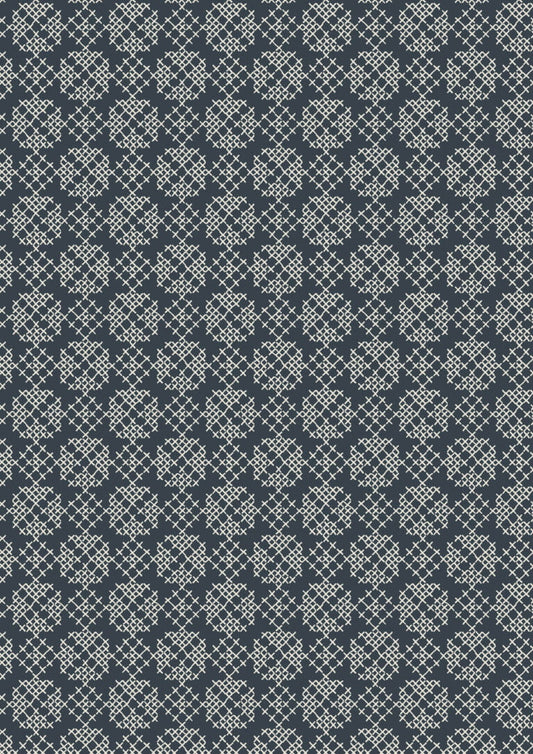 Lewis & Irene | Folk Floral | Cross Stitch on Navy £7pm