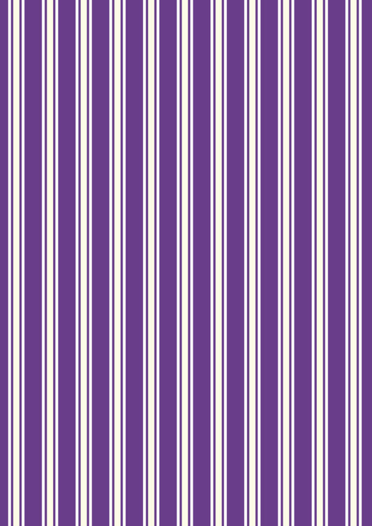 Lewis & Irene | Transylvania Glow | Terrifying Ticking Stripe - Purple £16pm