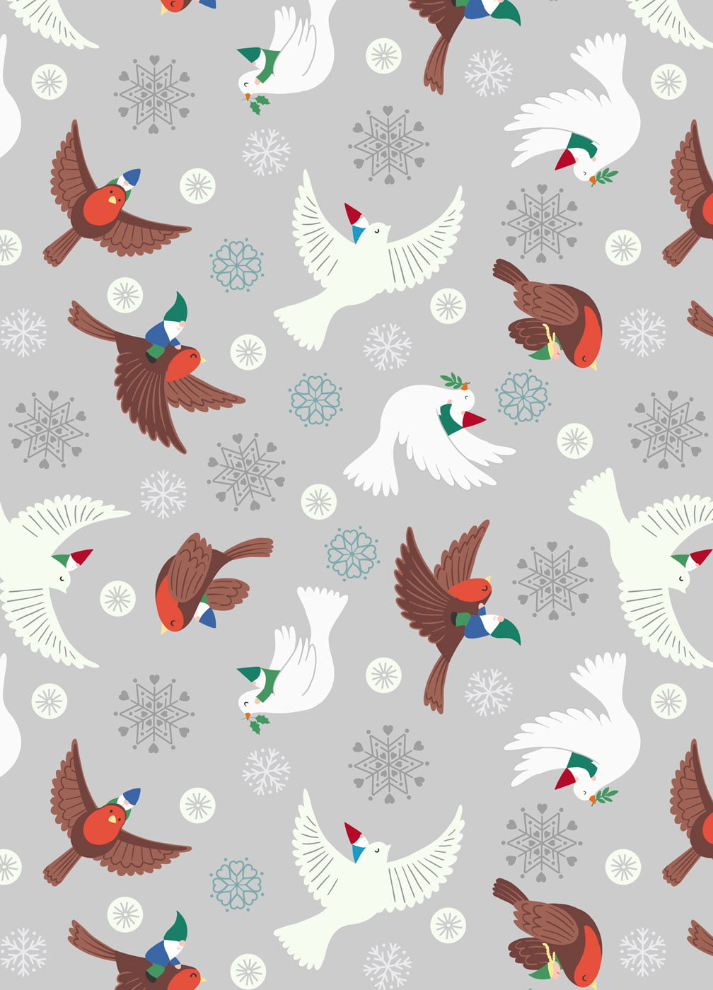 Lewis & Irene | Hygge Glow | Flying Glow Tomte - Grey £7pm