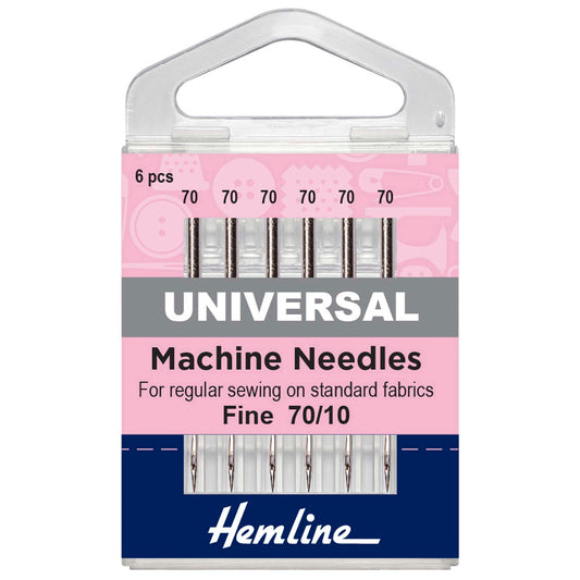 Sewing Machine Needles: Universal: Fine 70(10): 6 Pieces