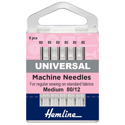 Sewing Machine Needles: Universal: Medium 80(12): 6 Pieces