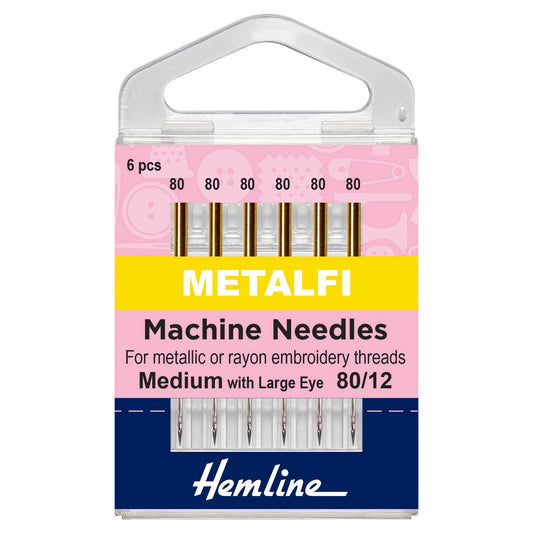 Sewing Machine Needles: Metalfil 80(12): 6 Pieces