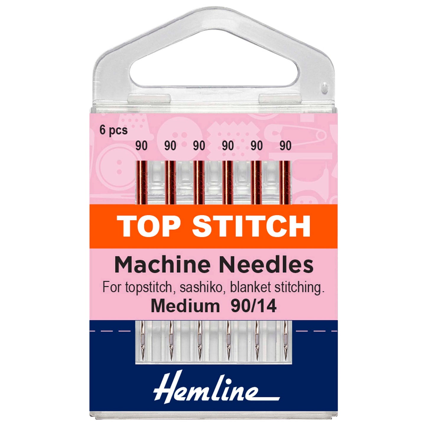 Sewing Machine Needles: Top-Stitch: 90(14): 6 Pieces