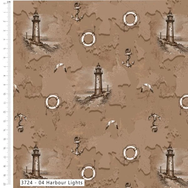 Make & Believe Fabrics | Sail Across The Sea | Harbour Lights £5pm