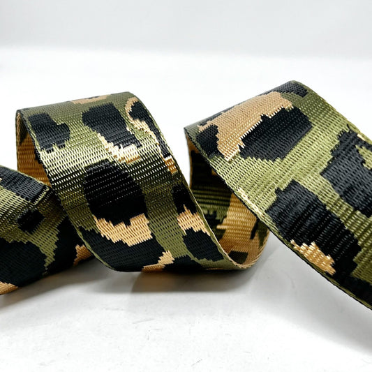 38mm animal Print Webbing - Khaki