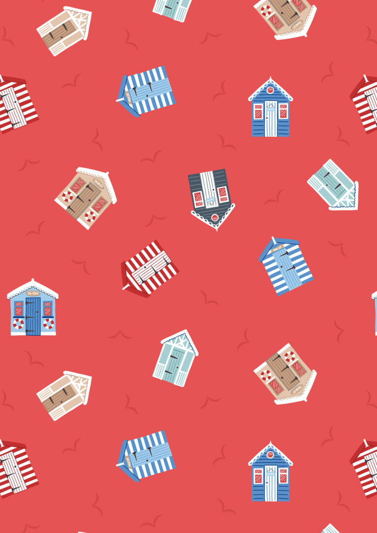 Lewis and Irene | Small Things Coastal | Beach Huts - Red £8pm