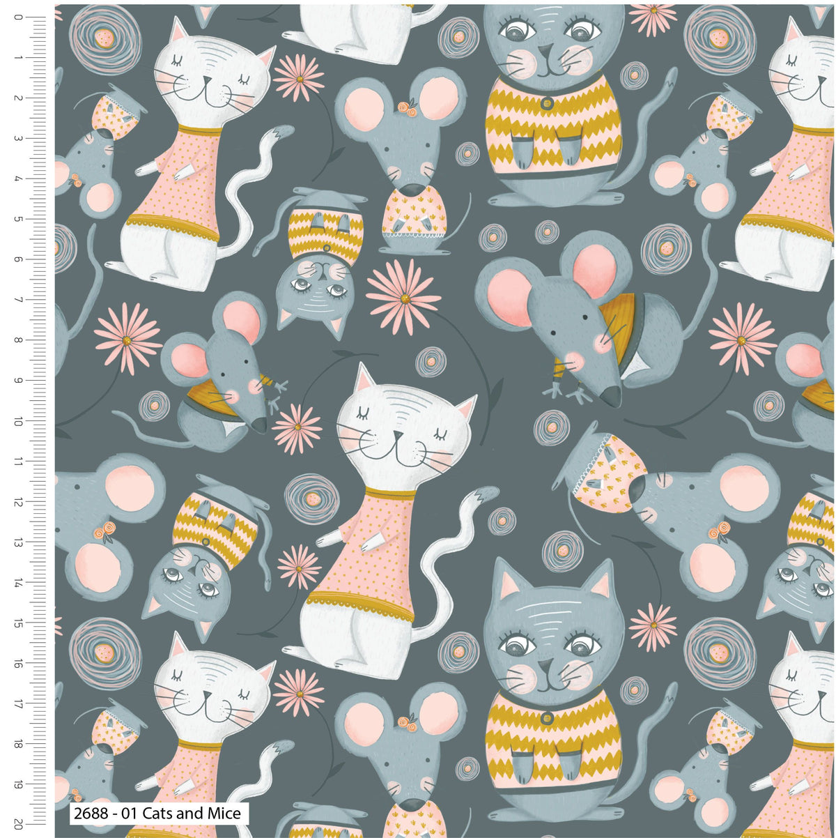Cotton Craft | Kitty Garden | Cats & Mice £7pm