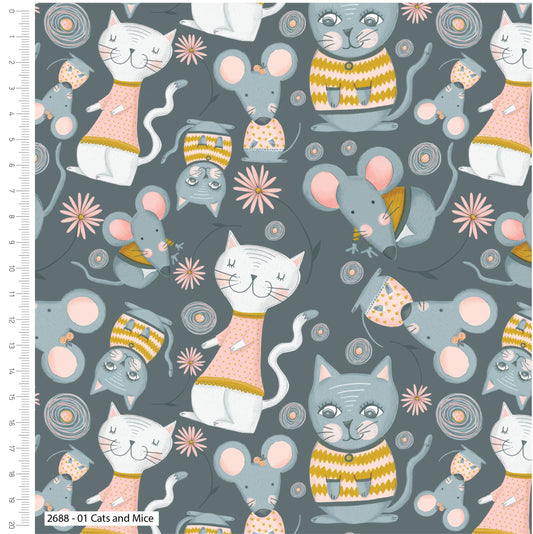 Cotton Craft | Kitty Garden | Cats & Mice £7pm