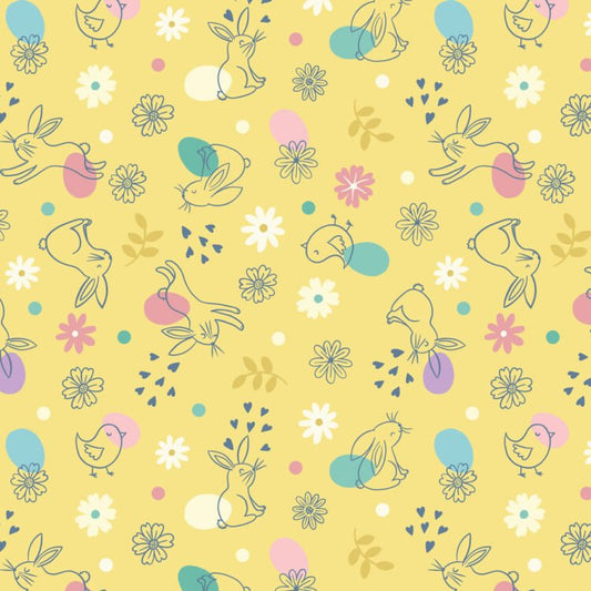 Lewis & Irene | Spring Treats | Chicks & Bunnies on Yellow £7pm
