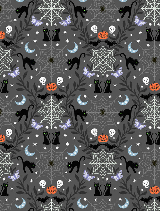 Lewis & Irene | Castle Spooky | Cobwebs & Cats - Grey £8pm