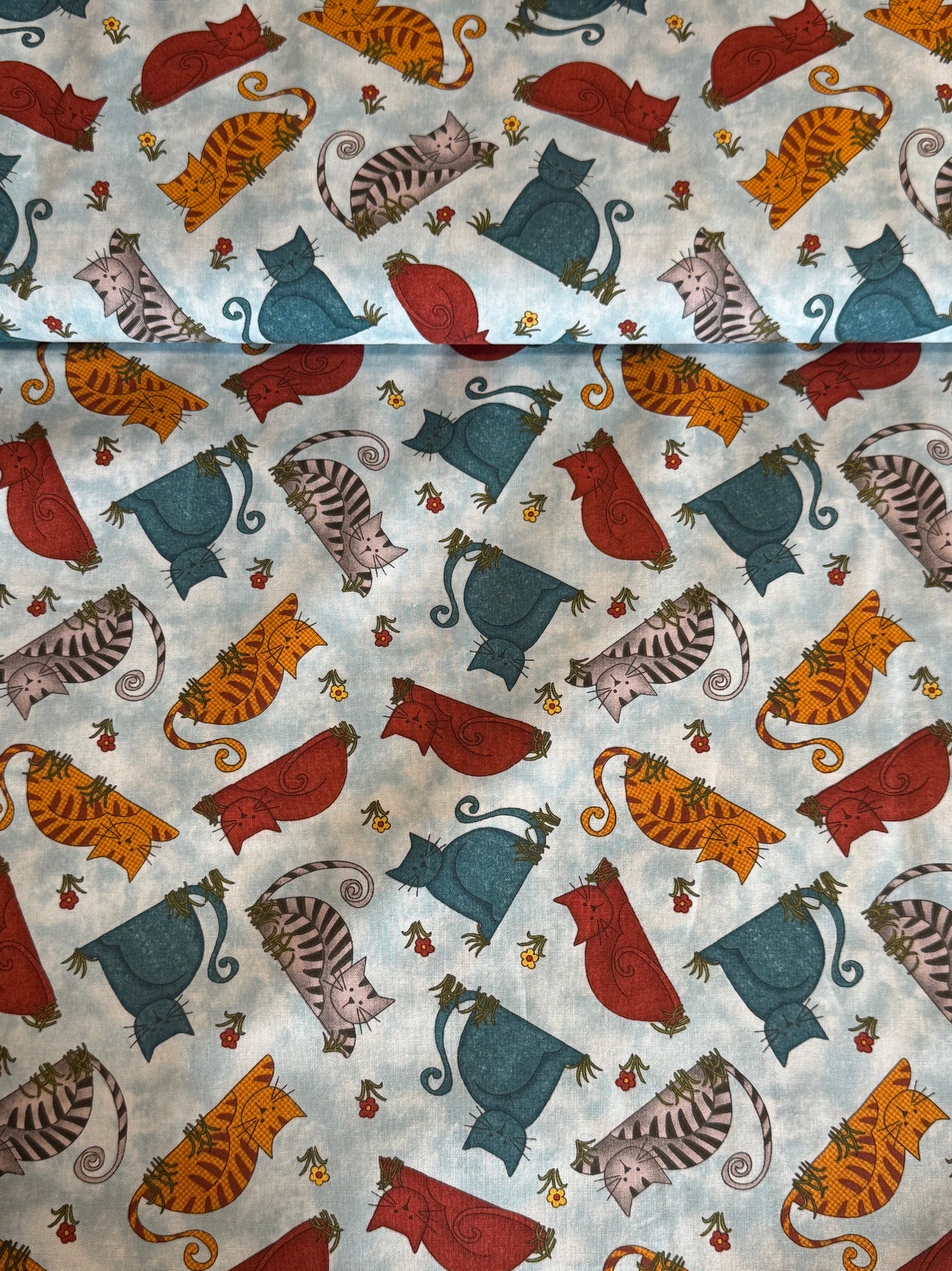 Benartex | Colourful Cats - Blue £16pm