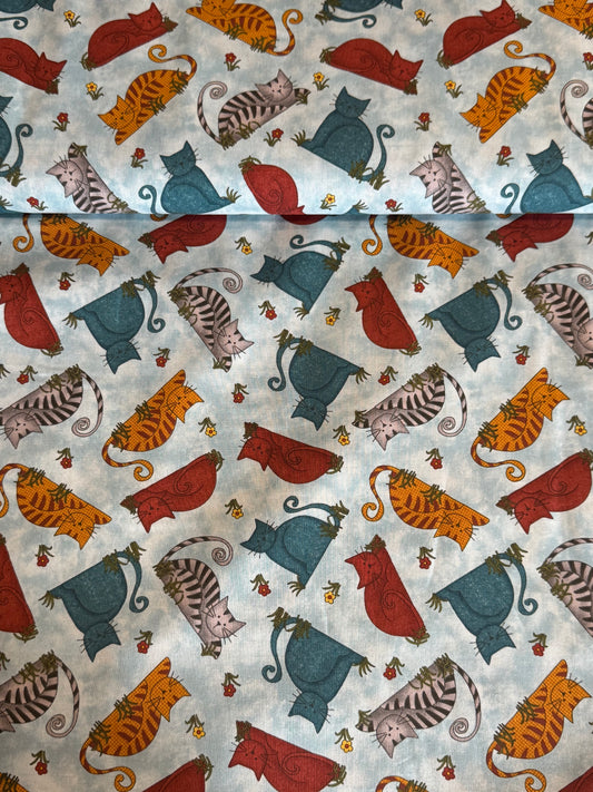 Benartex | Colourful Cats - Blue £16pm