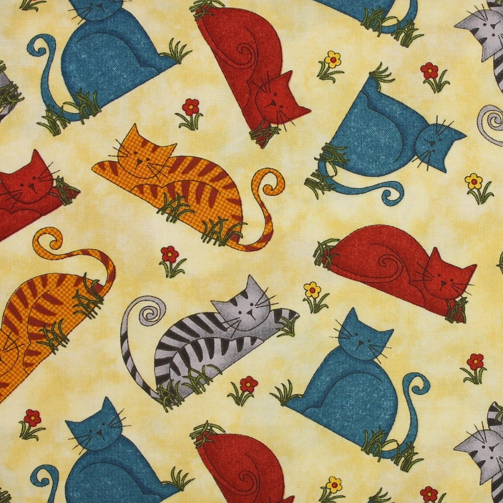 Benartex | Colourful Cats - Vanilla £16pm