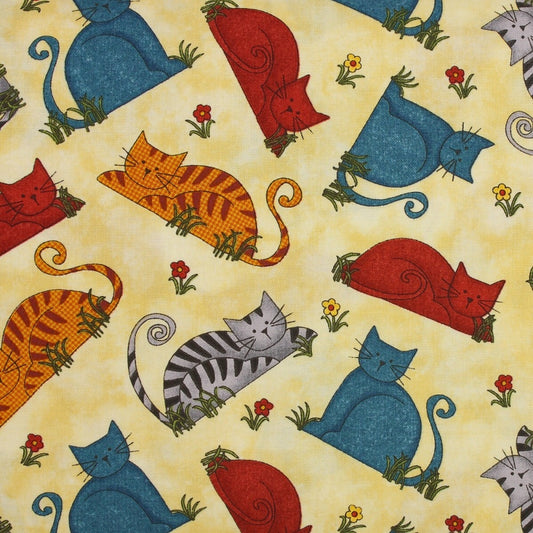 Benartex | Colourful Cats - Vanilla £16pm