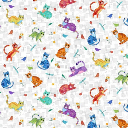 Nutex | Cool Cats | Playful Scatter - White £14pm